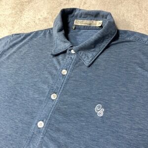 Criquet‎ Polo Shirt Performance Short Sleeve Heathered Blue Mens Size M